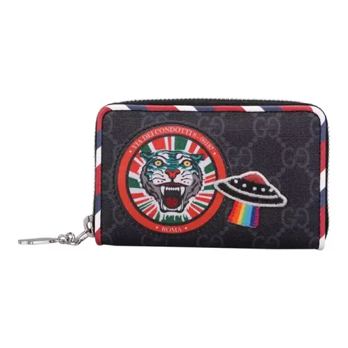 gucci Zumi Canvas With Leather Wallet Men's Black