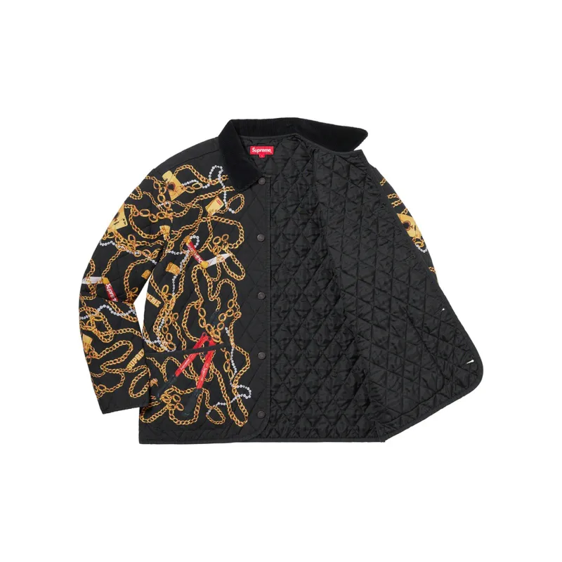 Supreme Chains Quilted Jacket - POIZON