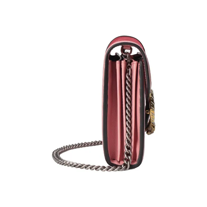 GUCCI Leather Chain Wallet One Shoulder Portable Crossbody Bag, Shoulder Bag Women's Red/Pink-1