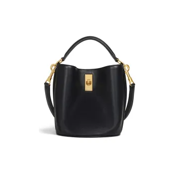 CELINE TEEN BUCKET16 Smooth Calf Leather Bucket Bag Handbag Shoulder Bag Crossbody Bag Women's Black