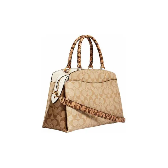 COACH Lillie PVC Shoulder Bag, Handbag Large Size Women's Khaki-1