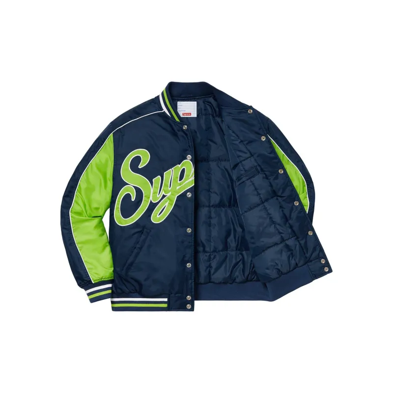 Supreme Contrast Script Varsity Jacket-8