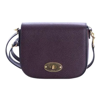 Mulberry Leather Shoulder Bag Women's Purple