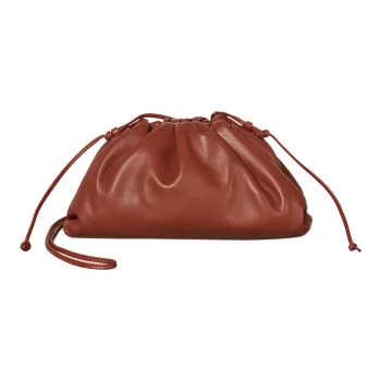 Bottega Veneta POUCH Cloud Bag Calfskin Portable Handheld Shoulder Bag Crossbody Bag Mini Women's Rusty Red