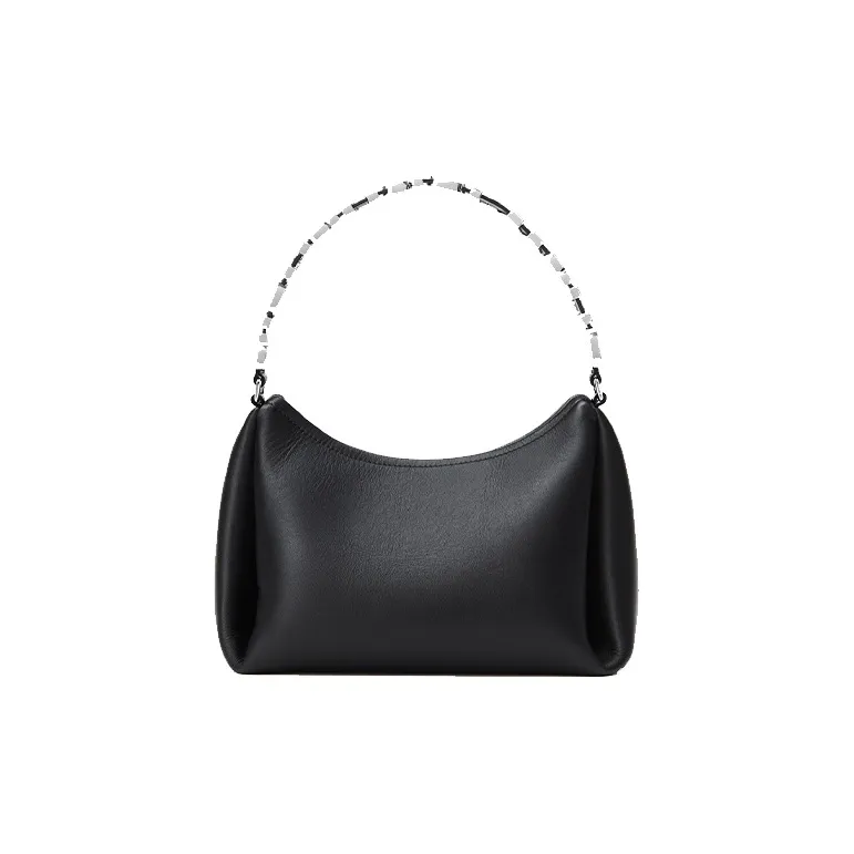 Alexander Wang Cow Leather Shoulder Bag, Hobo Bag, Shoulder Bag, Handbag Medium Size Women's Black-0