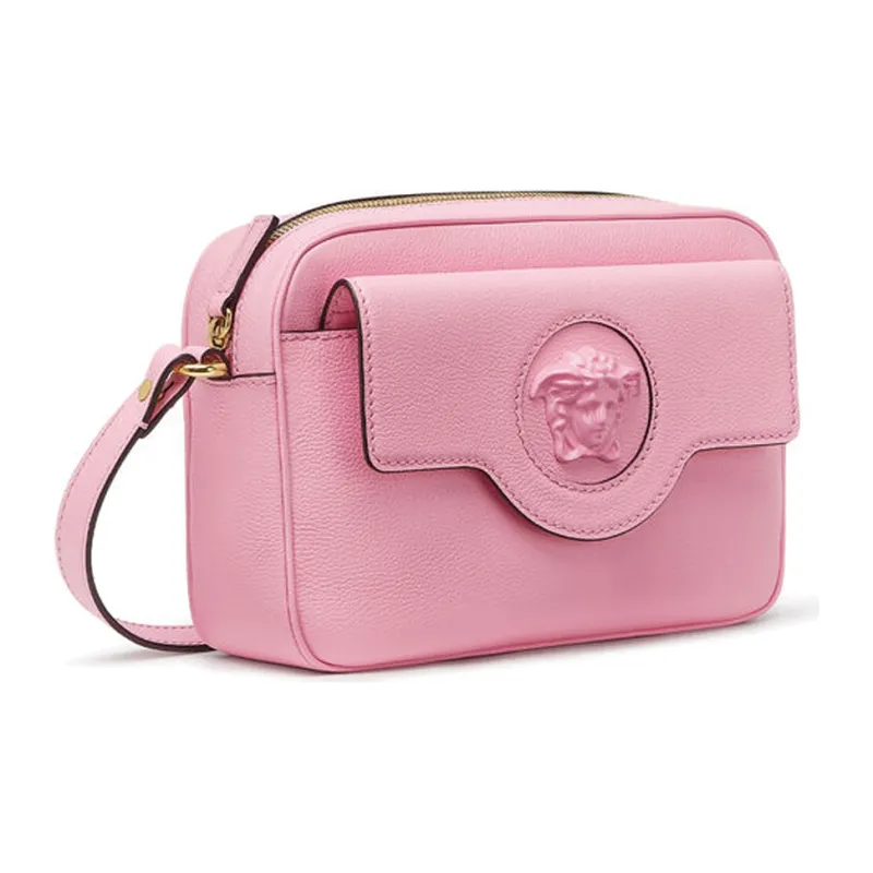 VERSACE La Medusa Leather Camera Bag Shoulder Bag Crossbody Bag Women's Pink-1