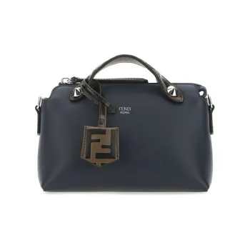 FENDI By The Way Boston Bag Mini With Ff Motif Navy
