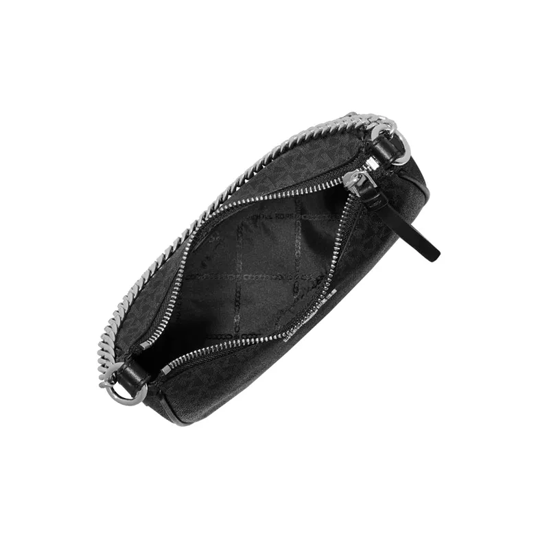 MICHAEL KORS Jet Set Charm Canvas Baguette Underarm Shoulder Bag Women's Black-3