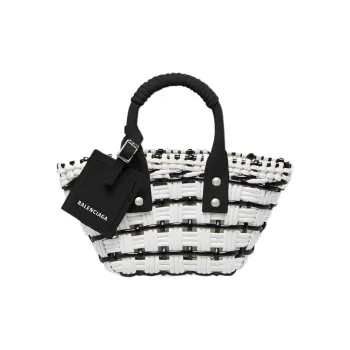 Balenciaga Cow Leather Handbag, Shoulder Bag, Crossbody Bag Women's Black White