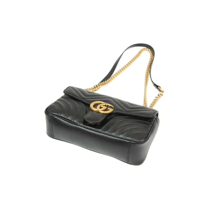GUCCI Small GG Marmont Camera Bag Shoulder Bag Black Leather-2