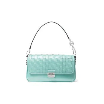 MICHAEL KORS Leather Baguette Shoulder Bag Small Size Women's Light Aqua Blue