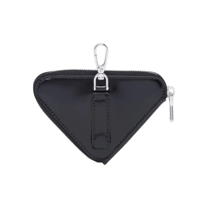 PRADA Leather Clutch Mini Women's Black-2