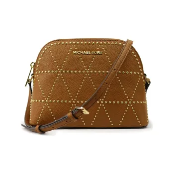 MICHAEL KORS Adele Leather Dome Bag Shoulder Bag Crossbody Bag Medium Size Women's Brown