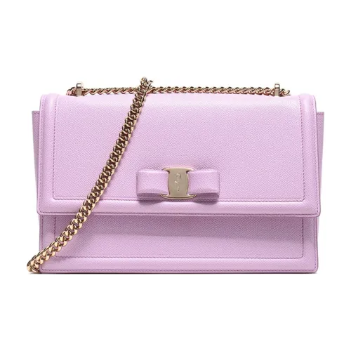 FERRAGAMO Cow Leather Crossbody Bag, Shoulder Bag Women's Pink Purple