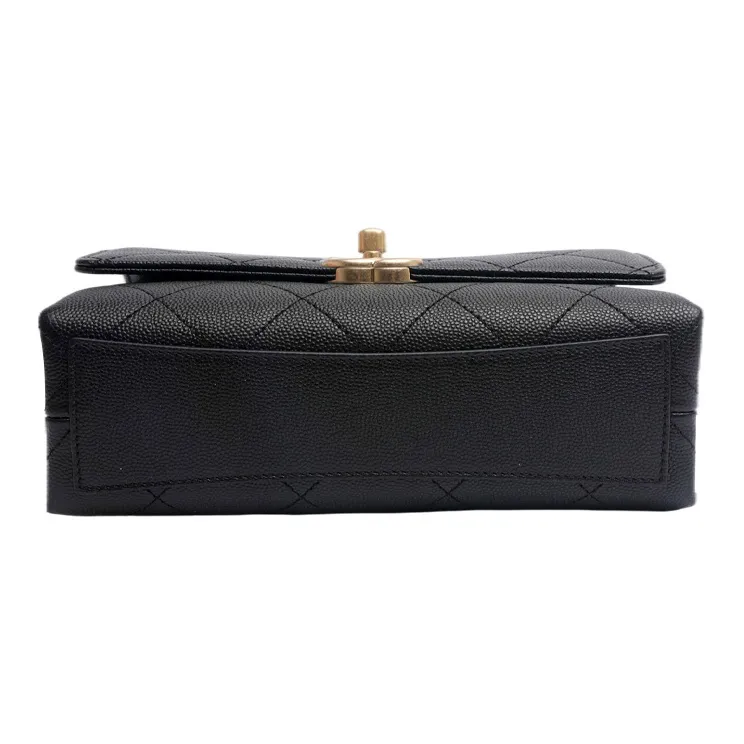 CHANEL Caviar Calfskin Shoulder Bag, Crossbody Bag Women's Black-2