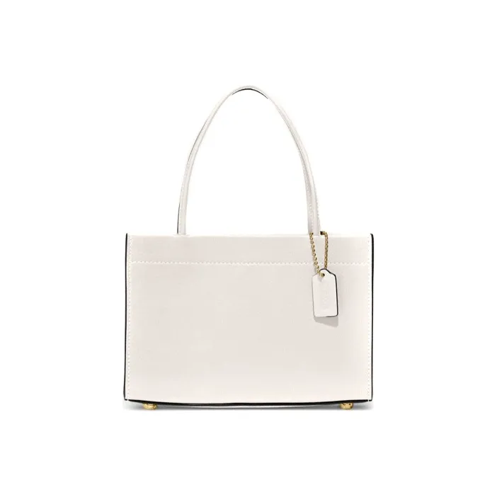 COACH Cow Leather Tote Bag, Shopping Bag, Handbag, Crossbody Bag Small Size Women's White-0