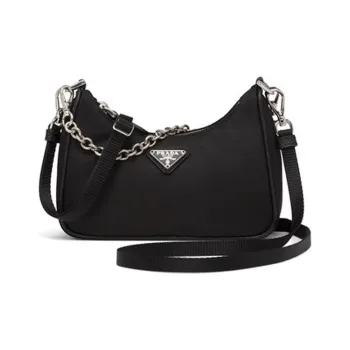PRADA Re Edition Nylon And Leather Shoulder Bag Handbag Shoulder Bag Women's Black