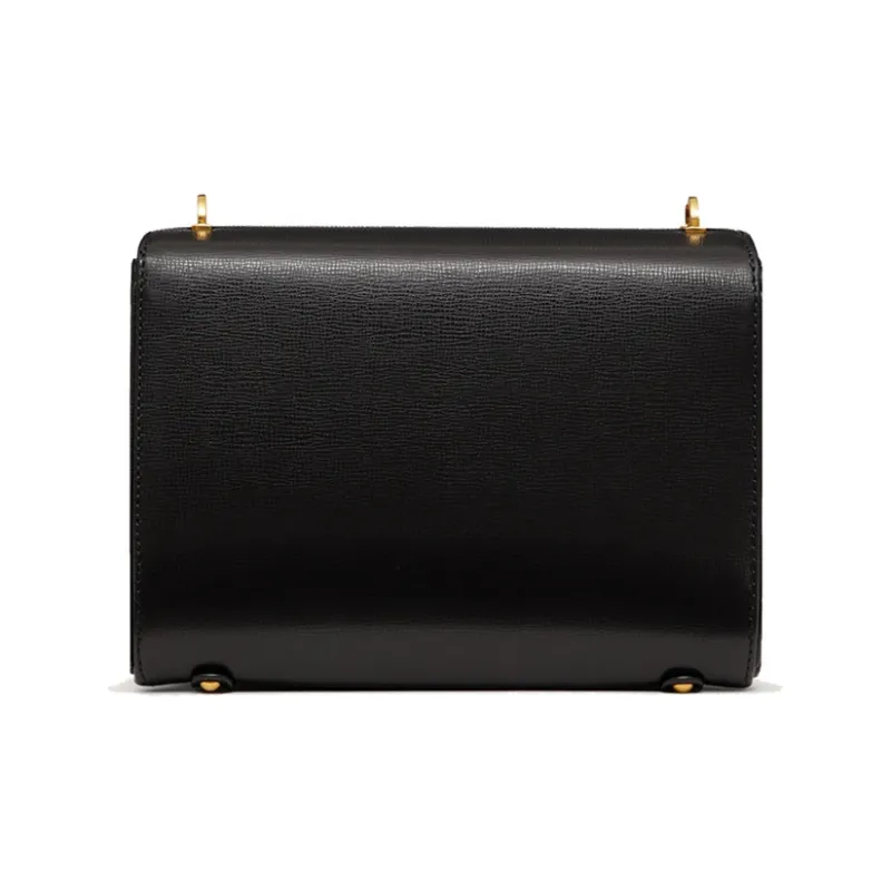 Valentino Embossed Nappa Lambskin Handbag Shoulder Bag Crossbody Bag Small Size Women's Black-3