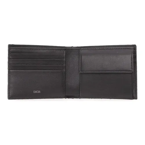 DIOR Fabric Card Holder, Wallet Men's Black