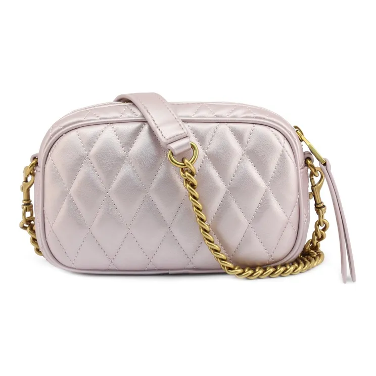 VERSACE JEANS COUTURE Leather Small Square Bag, Camera Bag, Shoulder Bag, Crossbody Bag Women's Pink-2