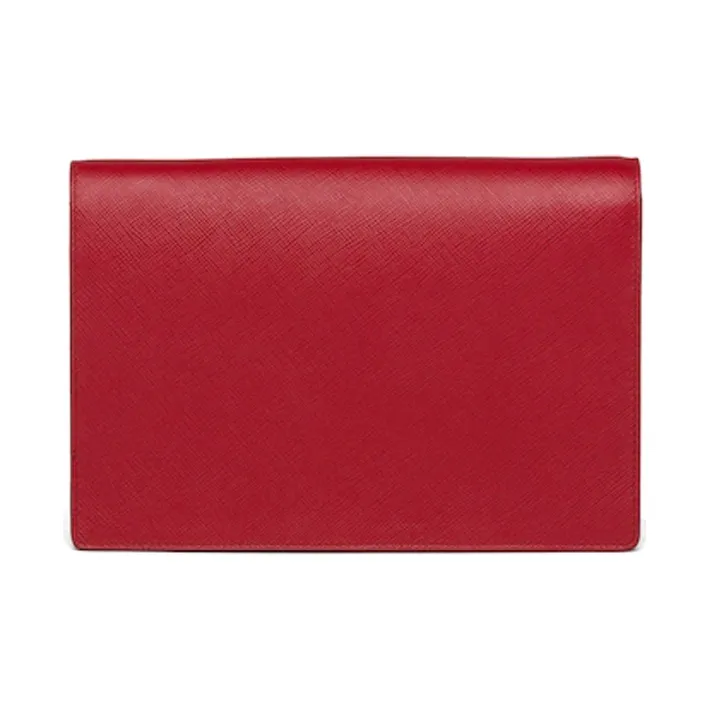 PRADA Saffiano Leather Envelope Bag, Shoulder Bag, Crossbody Bag Mini Women's Red-2