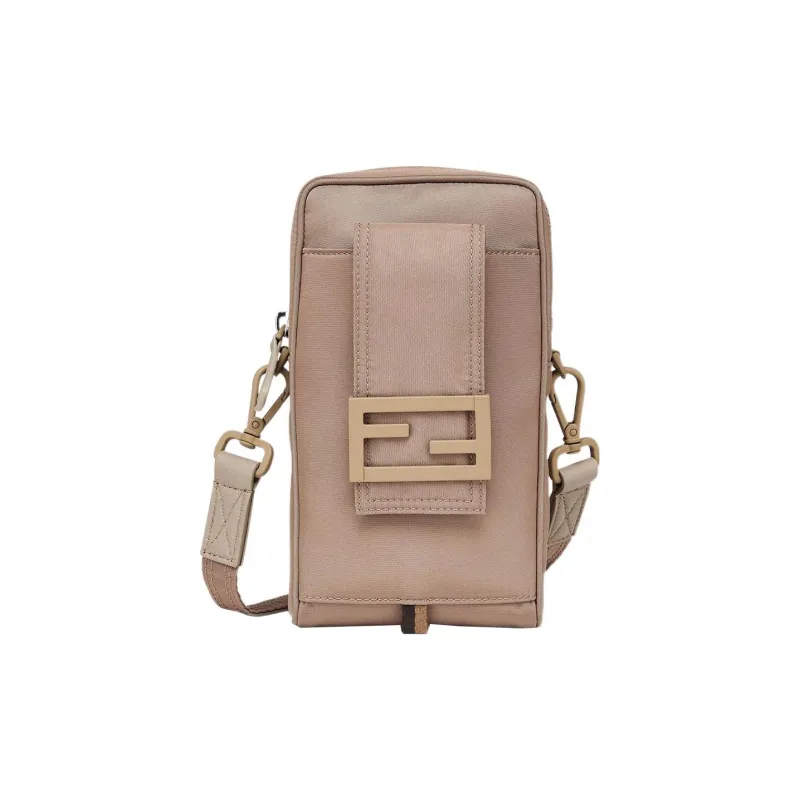 FENDI Baguette Patchwork Baguette Bag, Shoulder Bag, Crossbody Bag, Cell Phone Pouch Men's Beige-0