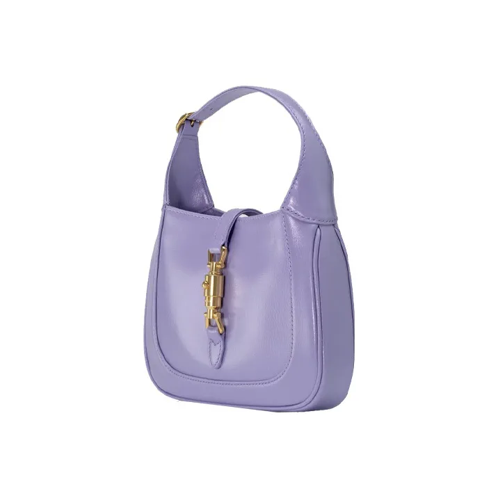 GUCCI Jackie 1961 Leather Crescent Shoulder Bag Shoulder Bag Crossbody Bag Mini Women's Light Purple-1