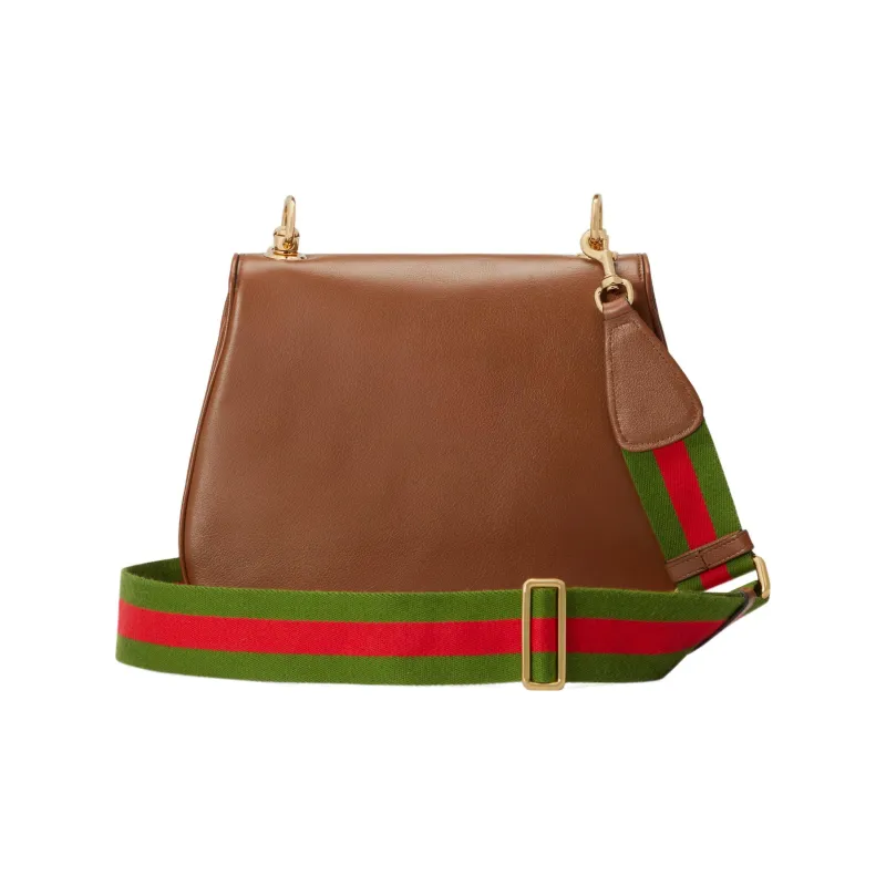 GUCCI Blondie Leather Saddle Bag Handbag, Shoulder Bag Medium Size Women's Brown-2
