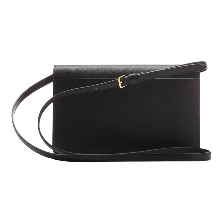 MARNI Saffiano Calfskin Shoulder Bag Makeup Bag Women's Black-2