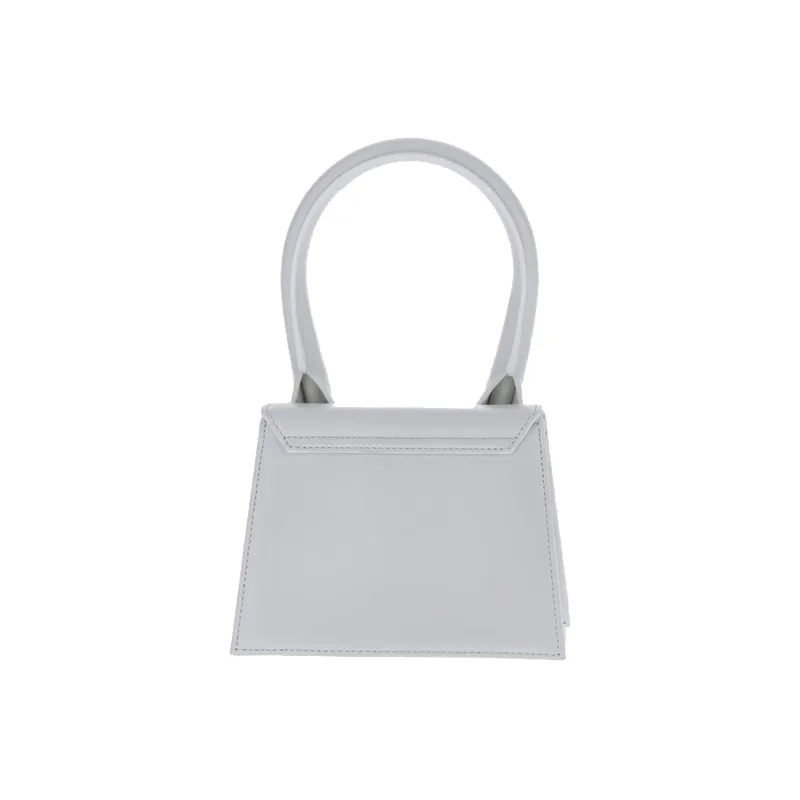 Jacquemus Leather Portable Crossbody Bag, Shoulder Bag Women's White-2
