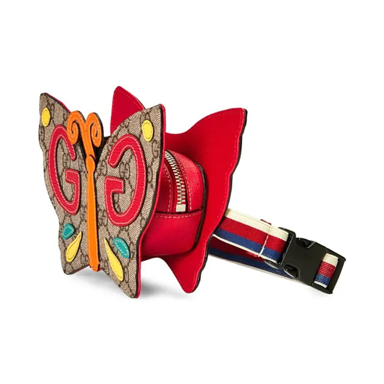 GUCCI Canvas With Leather Fanny Pack Sling Bags Kids' Ebony/Multicolor-1