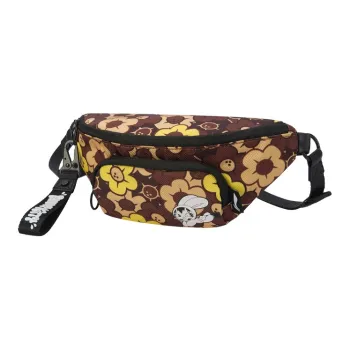 LiNing Persue Artist Collaboration Fabric Crossbody Bag Shoulder Bag Sling Bag Women's Brown Yellow With Flowers
