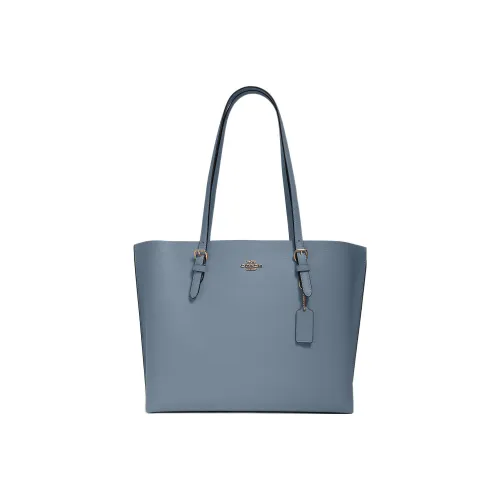 COACH Mollie Leather Twister Bag Shopping Bag Shoulder Bags Large Size Women's Blue