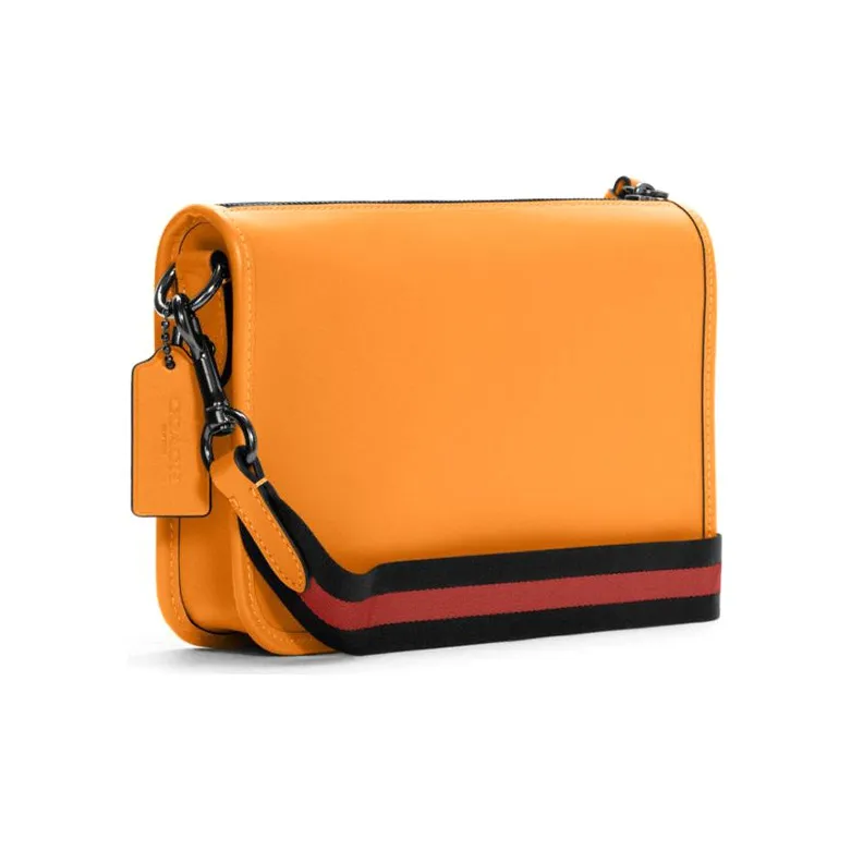 COACH Heritage Sheepskin Shoulder Bag Crossbody Bag Medium Size Unisex Cream Candy Orange-1