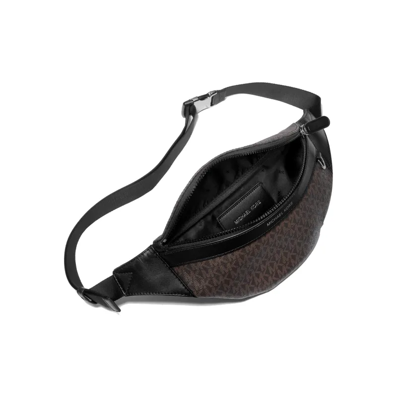 MICHAEL KORS Greyson Artificial Leather Sling Bag Fanny Pack Men's Brown-2