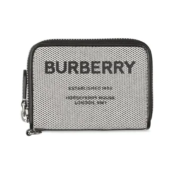 Burberry Fabric Card Holders Coin Purses Wallets Men's Black/Gray