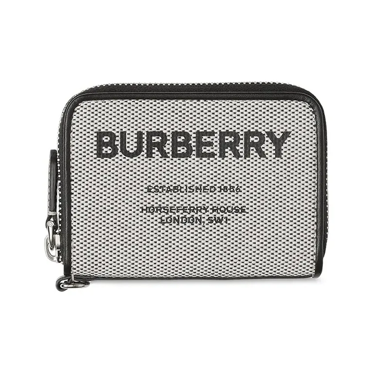 Burberry Fabric Card Holders Coin Purses Wallets Men's Black/Gray-0