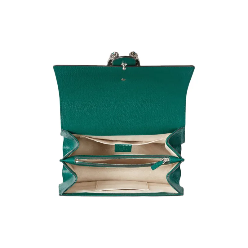 GUCCI Dionysus Leather Shoulder Bag Crossbody Bag Handbag Medium Size Women's Green-3