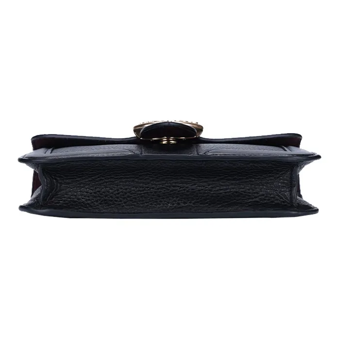 COACH Leather Shoulder Bag Small Square Bag Shoulder Bag Women's Black-3