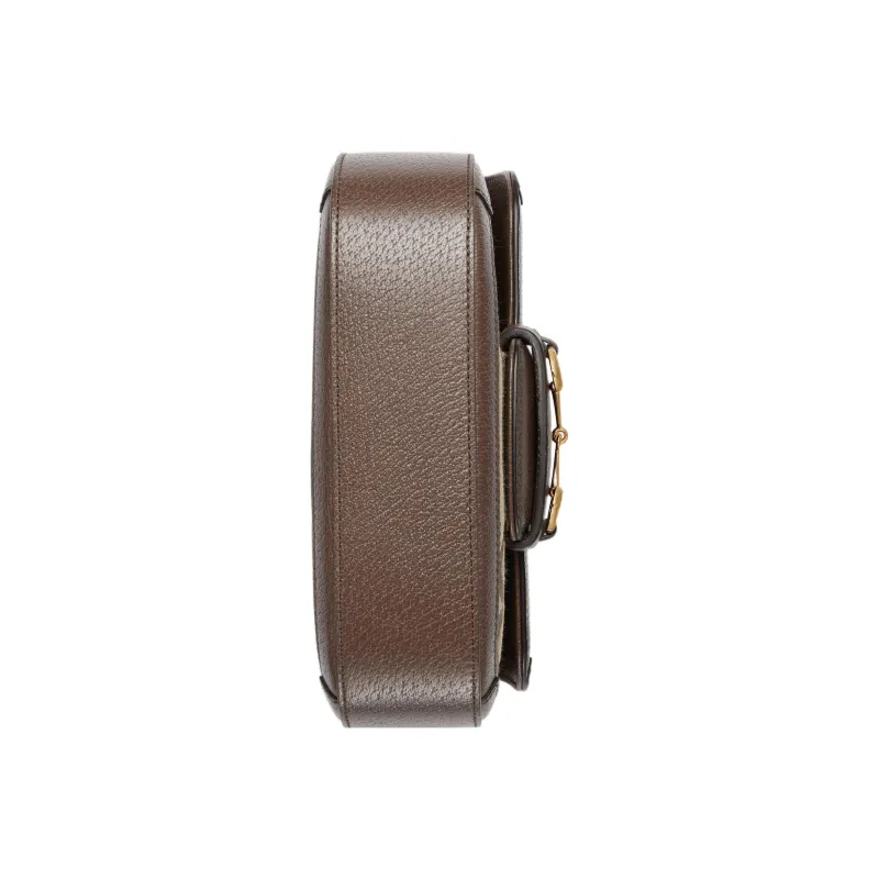 GUCCI Unisex Horsebit 1955 Jumbo GG Mini Crossbody Bag Brown-7