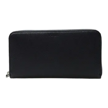 PRADA Saffiano Cow Leather Wallet Men's Black