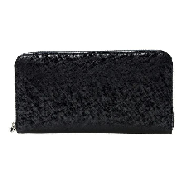 PRADA Saffiano Cow Leather Wallet Men's Black-0