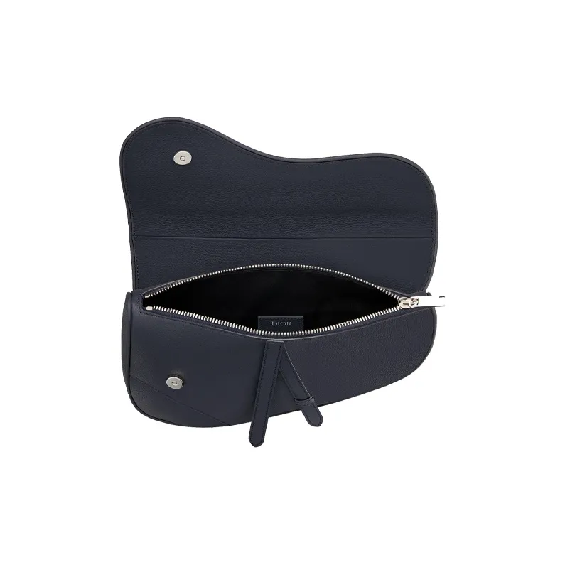 DIOR Saddle Grained Calfskin Saddle Bag Shoulder Bag Crossbody Bag Unisex Navy-2