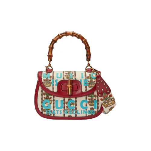 GUCCI Cow Leather Shoulder Bag, Crossbody Bag, Handbag Medium Size Women's Ivory White/Red