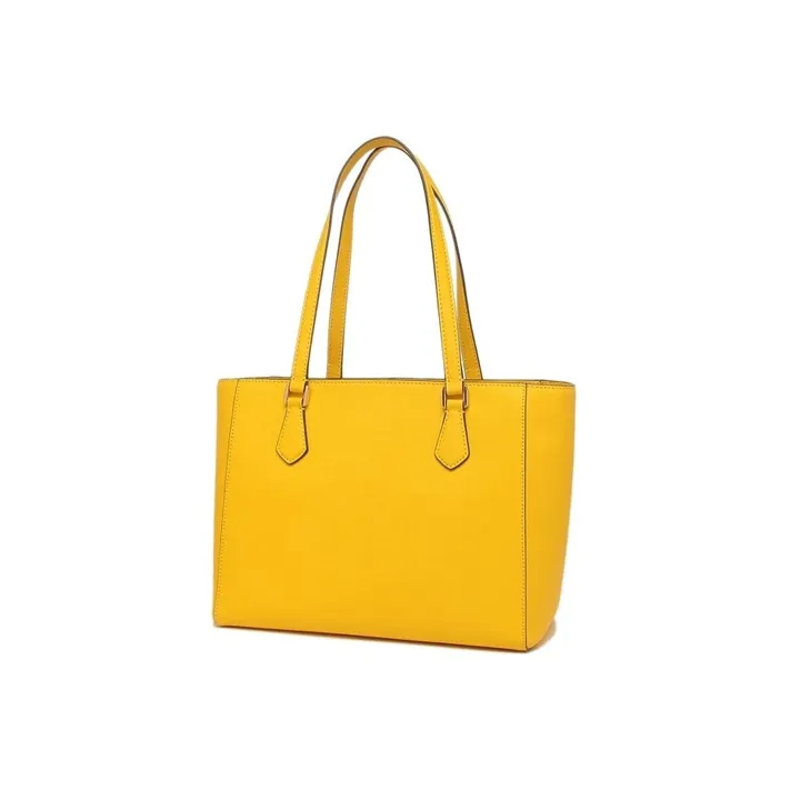 TORY BURCH Robinson Leather Tote Bag Shopping Bag Handbag Small Size Women's Lemon-2