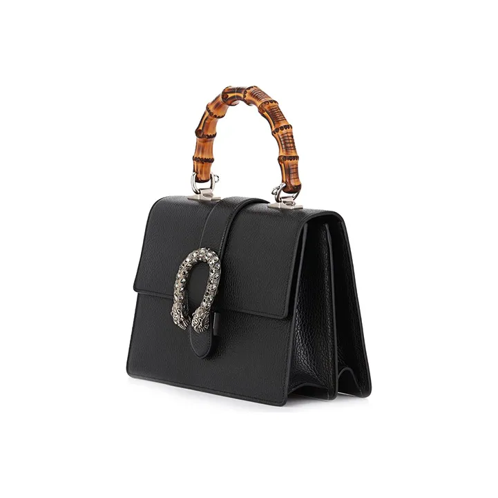 GUCCI Dionysus Leather Shoulder Bag Crossbody Bag Handbag Medium Size Women's Black-2