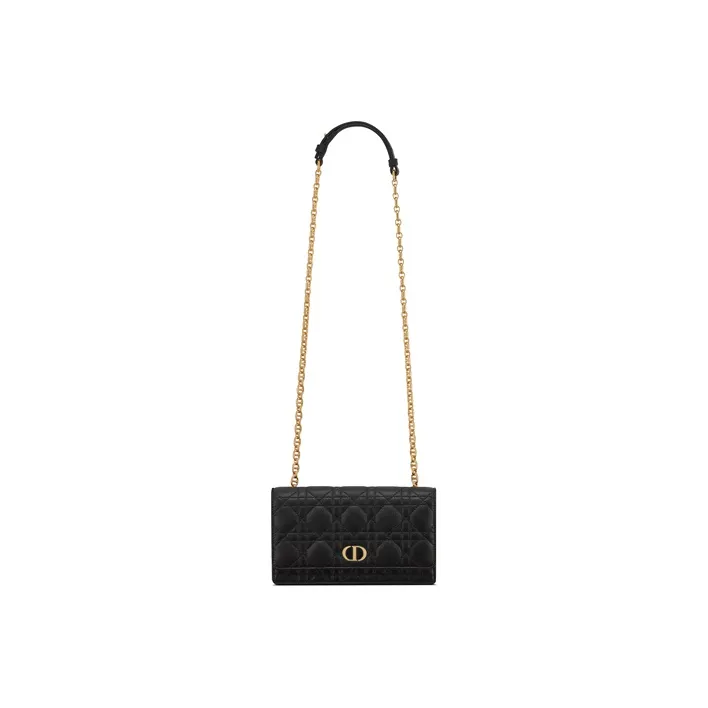 DIOR Caro Soft Cow Leather Fanny Pack, Clutch, Shoulder Bag, Crossbody Bag Women's Black-2