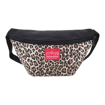 Manhattan Portage Waterproof Oil Wax Pure Cotton Fabric Small Sling Bag, Small Fanny Pack Unisex Leopard Print