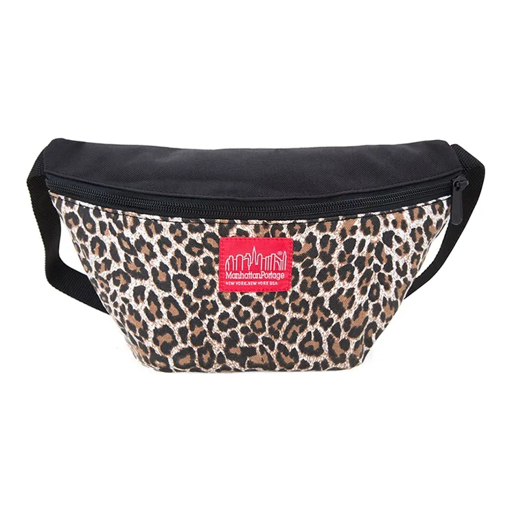 Manhattan Portage Waterproof Oil Wax Pure Cotton Fabric Small Sling Bag, Small Fanny Pack Unisex Leopard Print-0