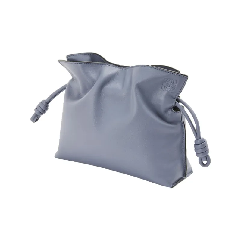 LOEWE Flamenco Nappa Cow Leather Clutches Shoulder Bag Crossbody Bag Medium Size Women's Atlantic Blue-1
